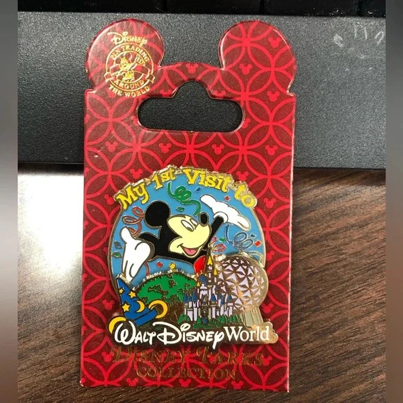 NWT Disney Parks Collection Mickey 1st Visit Pin - Rare - Picture 1 of 3